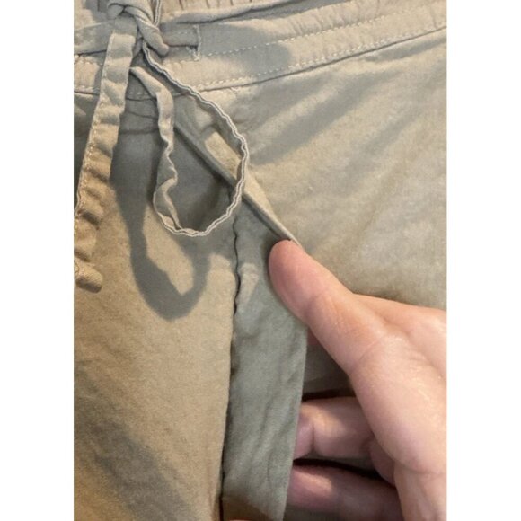 Athleta Women’s Tan Flax Paradise Mid Rise Linen Blend Pull On Cargo Pants Sz M - Picture 6 of 15